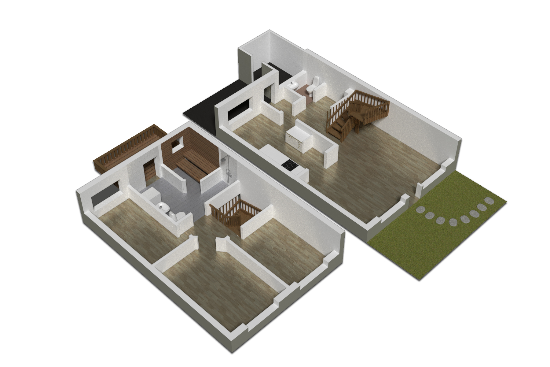 Rivitalohuoneiston pohjakuva